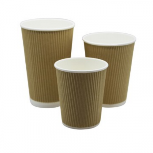12oz Kraft Ripple Coffee Cup