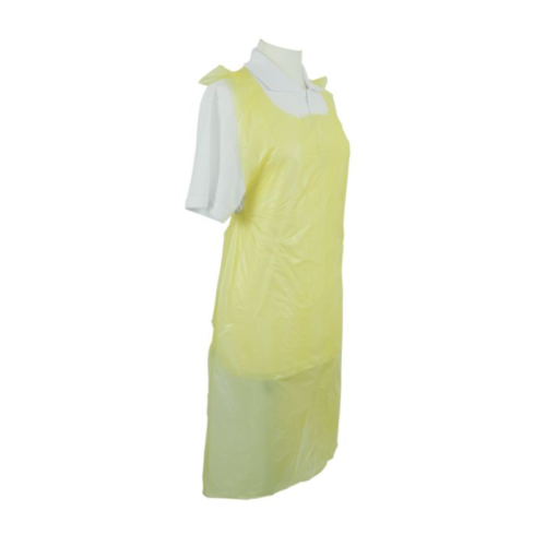 Yellow Polythene Aprons On A Roll
