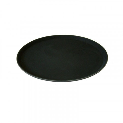 11" black round non slip tray