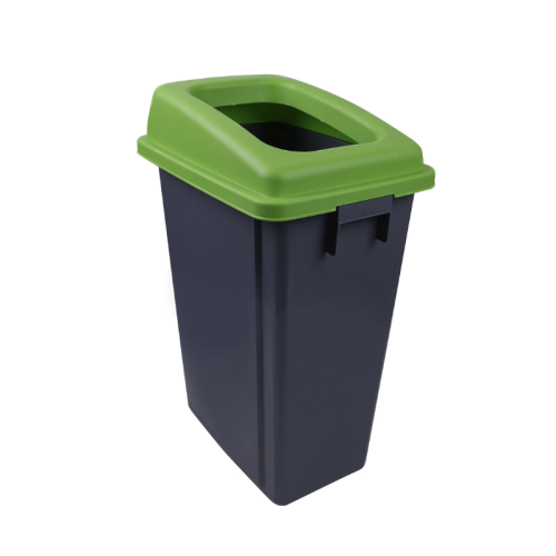 Recycling Buddy Bin and Green Open Lid 60L