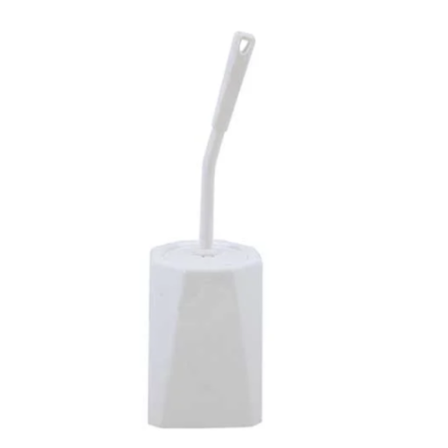 White Fully Closed Toilet Brush & Holder