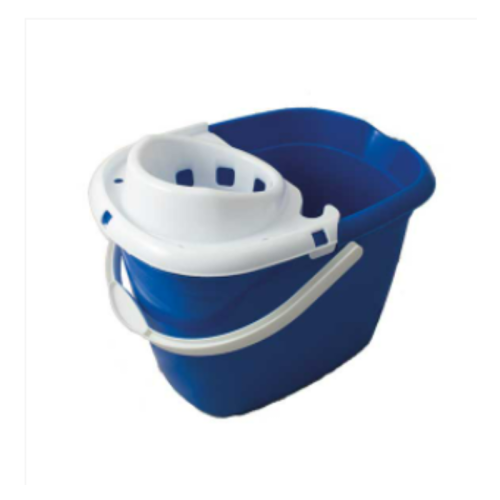 Blue Meadow Plastic Mop Bucket with White Wringer 15L