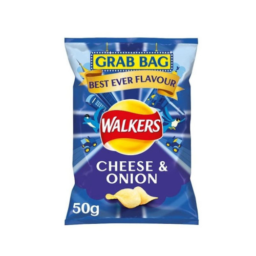 Walkers Cheese & Onion Crisps Grab Bag 45g (Box of 32)