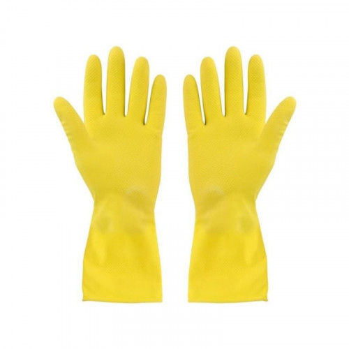 1 Pair Large Yellow Rubber Gloves