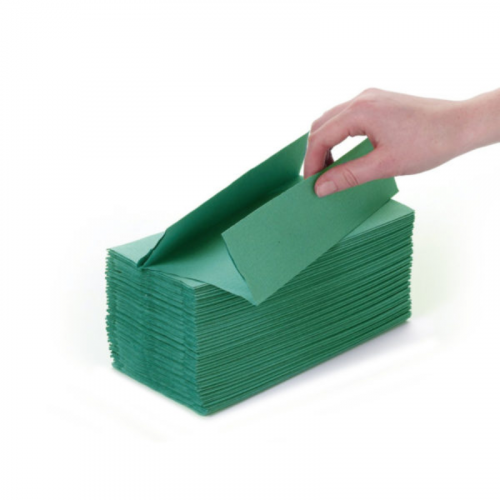 1Ply Green C-Fold Paper Hand Towels