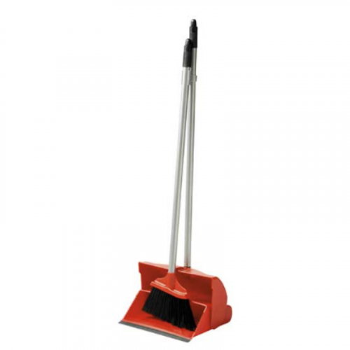 Lobby Dustpan with Brush Red