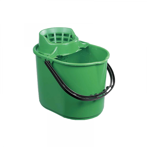 Green Plastic Mop Bucket with Green Cone Wringer 12L*