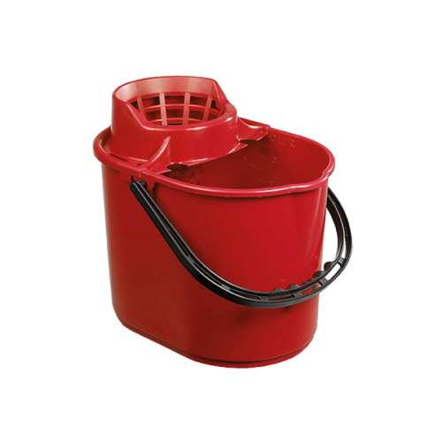 Red Plastic Mop Bucket with Red Cone Wringer 12L*