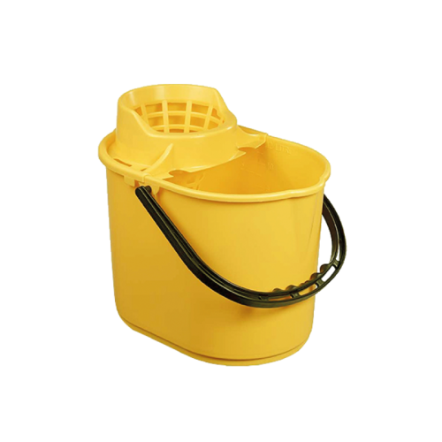Yellow Plastic Mop Bucket with Yellow Cone Wringer 12L*