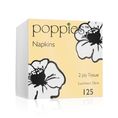 33cm 2Ply White Napkins