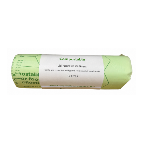 Green Compostable Bin Bags 11" x 22" x 23" (25L)