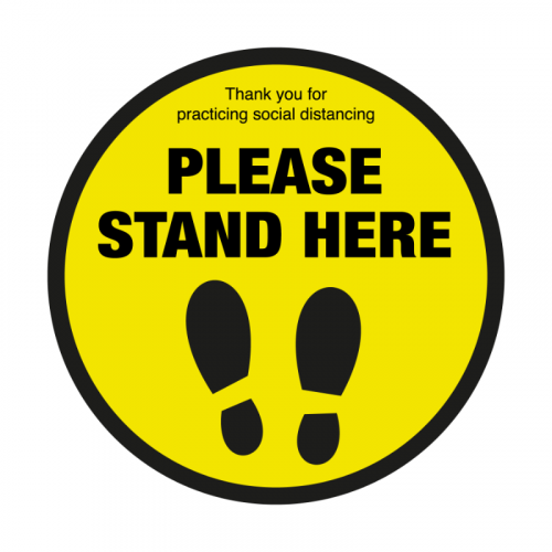 400mm 'Please Stand Here' Floor Graphic
