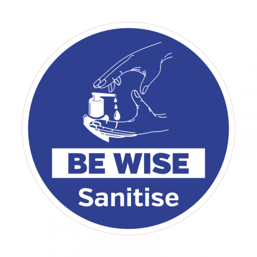 400mm 'Be Wise Sanitise' Floor Graphic SD129