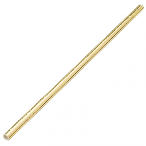 8" Gold Paper Straw