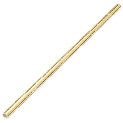 8" Gold Paper Straw