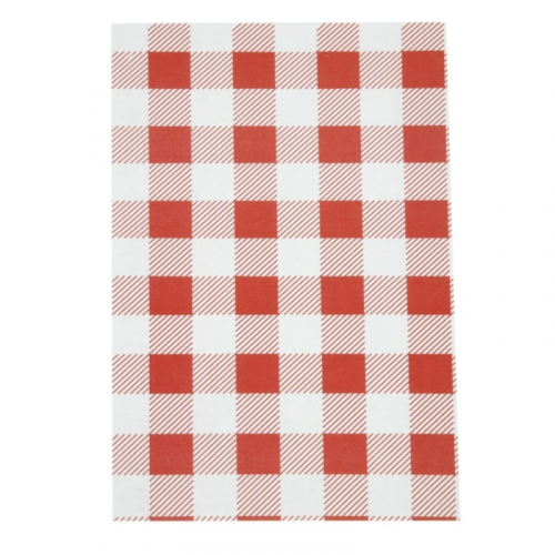 Greaseproof Paper Sheets Red Gingham 190 x 310mm
