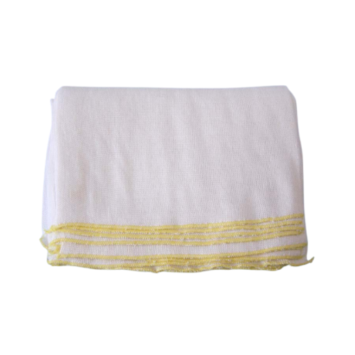 Economy White Yellow Trim Dish Cloth 30 x 40cm