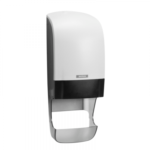 White KatrinToilet Roll Dispenser with Core Catcher