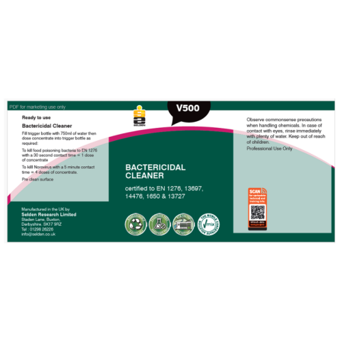 Trigger Spray Label: V-Mix Bactericidal Kitchen Cleaner Concentrate 1L EN 1276