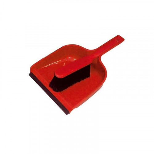 red dustpan & soft brush set