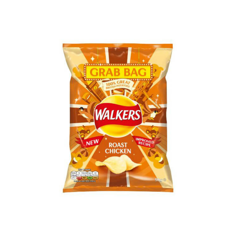 Walkers Roast Chicken Crisps Grab Bag 45g (Box of 32)