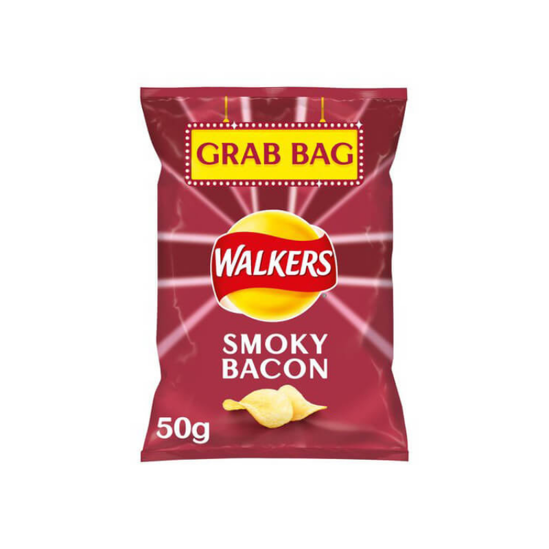 Walkers Smokey Bacon Crisps Grab Bag 45g (Box of 32)